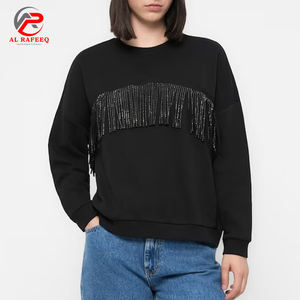 High Quality <b>Women</b> Sweatshirt Rhinestone Fringe Casual <b>Black</b> Sweatshirt Custom Long Sleeve <b>Denim</b> Jeans <b>Jacket</b> <b>Women</b> - Product Image 6