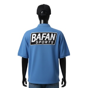 Polo pour homme en polyester piqué de haute qualité, respirant, couleur bleue unie, logo personnalisé, pour chemises polo et t-shirts - Product Image 5