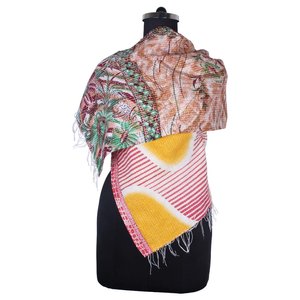 Kantha Work Cotton Handmade Vintage Style <b>Scarf</b> Trendy Design for Girls SC1044 <b>Scarf</b> Vintage Kantha Hand Stitched Cotton Allover - Product Image 3