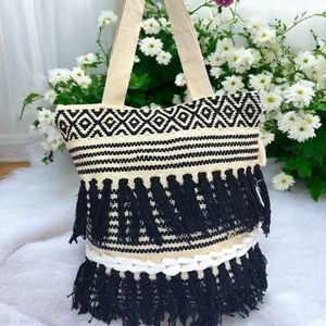 Sac à bandoulière en jute écologique pour femmes, sac en jute élégant et décontracté pour hommes/femmes avec doublure en toile de coton, fermeture à loquet - Product Image 1