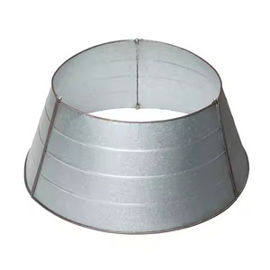 Gold and Galvanized Metal <b>Christmas</b> <b>Tree</b> Collar <b>Tree</b> <b>Stand</b> for Home Holiday Xmas Decoration Use Display - Product Image 3