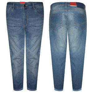 Pantalon en jean coupe droite pour homme de haute qualité, personnalisable OEM, motif uni brodé, couleurs automne-hiver, été, bouton, pas cher - Product Image 4