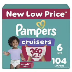 Pañales Pampers Cruisers 360 Nuevos, Talla 6, 104 Unidades, Pulpa Suave y Transpirable, Protección Contra Fugas, Sellados de Fábrica, Stock Disponible - Product Image 1