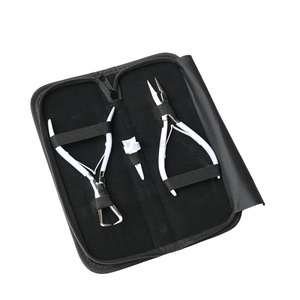 Professional Hair Extension Tool <b>Set</b> Microbead Remover Flexible Scattered Teeth <b>Crimping</b> Plier & White Bride Quick Parting Ring - Product Image 1