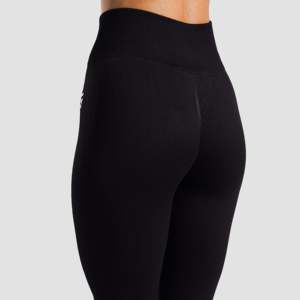 Leggings Negros Vigor Flex de Diseño Personalizado, Acanalados, Sin Costuras, de Cintura Alta, Transpirables, de Spandex/Nylon, Talla Grande XXL, Largo hasta el Tobillo, Elásticos - Product Image 5