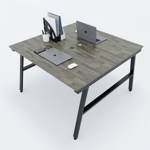 SFAC005-2-Seater Minimalist Design Rubberwood Table with A-Frame Iron Legs - Product Image 3