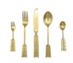 Ensemble de couverts d'hôtel, cuillère en or coulé, ustensile de restaurant, couverts de mariage - Product Image 5