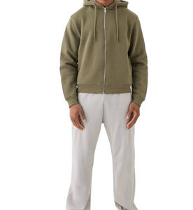 Sweat-shirts à capuche pour hommes en coton 100% à fermeture éclair, vente chaude personnalisée, manches longues, surdimensionnés, épaules tombantes, avec couleur et tailles personnalisées - Product Image 6