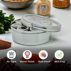 Fabricant en gros de boîtes à épices en acier inoxydable avec couvercle transparent, ensemble de contenants à condiments, support pour pots à épices, vente en gros pour la cuisine - Product Image 3
