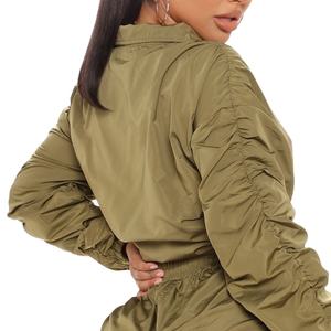 Conjunto Deportivo de Mujer, Moda Invierno 2026, Shorts Transpirables de Cintura Alta, Chaqueta Cortavientos con Capucha y Cierre, con Shorts - Product Image 4