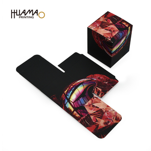 Caja de Papel Plegable Impresa Personalizada OEM, Caja de Embalaje Rígida Negra y Roja de Lujo para Regalos de Cuidado de la Piel, Maquillaje y Perfumes - Product Image 1