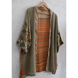 Kimono de Seda de Lujo para Mujer, Talla Grande, Informal, Transpirable, Largo hasta la Rodilla, con Estampado Floral, para Otoño - Product Image 2