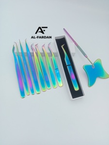 Wholesale Lash Extension <b>Tweezers</b> Made In Japanese Stainless Steel Smooth Plain <b>Eyelash</b> <b>Tweezer</b> Rainbow Color With Custom Logo - Product Image 5