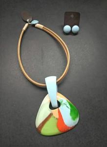 Collier Bohème en coton tissé avec boucles d'oreilles Nouveau design Collier à pendentif fait main pour femme Ensemble de colliers en coton tissé avec corde - Product Image 2