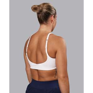 Soutien-gorge de sport rembourré sans couture Twist, ajustable, pour le yoga, la gym et les vêtements de sport - Crop top grande taille blanc - Product Image 4