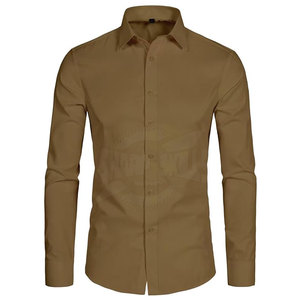 Colección de verano 2024, camisa de vestir de algodón 100% de alta calidad para hombres, último diseño, patrón sólido de punto transpirable por tiempo limitado - Product Image 1