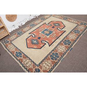 Vintage turco Kilim alfombra negrita naranja azul marino Patchwork diseño 5,5X7,2 pies tejido plano grande 3D técnicas lana látex yute alfombra - Product Image 2