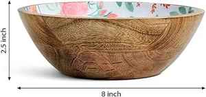 Bol à nourriture rond en bois de haute qualité avec des cuillères et une fourchette, bol pour restaurant, hôtel, vaisselle - Product Image 3