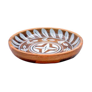 Bol de service avec cuillères pour vaisselle meilleur prix brillant couleur marron bol en bois ustensiles de cuisine stockage des aliments - Product Image 5