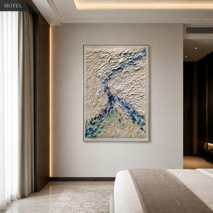 Sandstone Wall Art Oceanic Flow Original Handmade Painting Still Life Soft Neutral Commercial Project Home Decor OEM Custom - Product Image 1