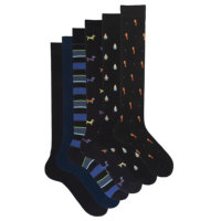 Chaussettes en coton chaudes pour hommes, lot de 6 paires, mélange fantaisie, jetables, haute qualité, taille unique, style quotidien, logo sous le pied, fabriquées par Gift Box