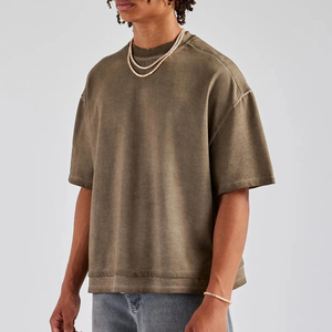 T-shirts de qualité supérieure 100% coton, coupe ample, avec logo personnalisé imprimé, fabriqués par un fabricant professionnel. - Product Image 2