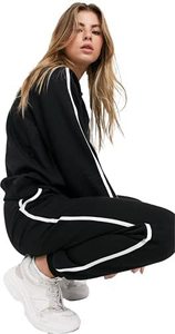 Diseño de logotipo personalizado OEM impreso bordado chándales para mujer negro XL Casual gimnasio ropa deportiva con media manga temporada de invierno - Product Image 2