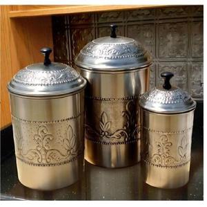 Artistic Galvanised Decorative <b>Storage</b> <b>Container</b> Rustproof Durable Canister Perfect For <b>Kitchen</b> Pantry And Home Use - Product Image 2