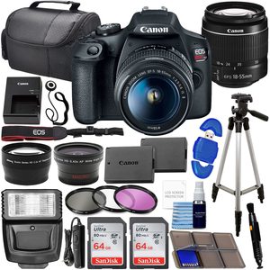 Rebel T7 DSLR <b>Camera</b> with 18-55mm Zoom Lens 64GB Memory Card Wide Angle and Telescopic Features Digital Product - Product Image 1