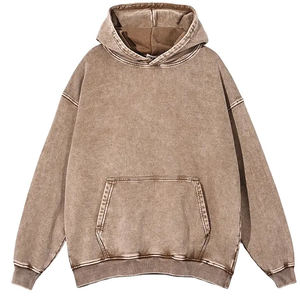 Distress bordado personalizado Sudadera con capucha fabricante de algodón de peso pesado sudaderas con capucha francés Terry sudaderas con capucha desgastadas - Product Image 3