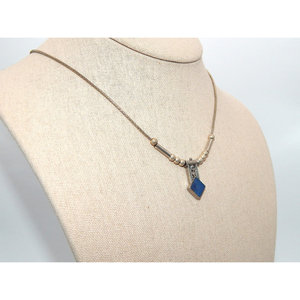 Collana con pendente a goccia geometrica in argento Sterling 925 con motivo tribale accessorio elegante alla moda - Product Image 2