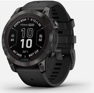 Meilleures ventes - Garminn fenix 7 Pro Sapphire Solar Gray DLC Titanium avec bracelet noir 010-02777-10 - Prêt à être expédié - Product Image 1