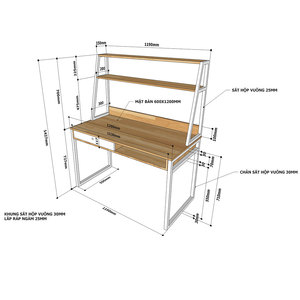 Solid Wood 120x60x145(cm) FD68046 <b>Computer</b>/Laptop <b>Table</b> Simple Design Study Desk with Drawers Bookshelf Made of Rubber Wood - Product Image 5