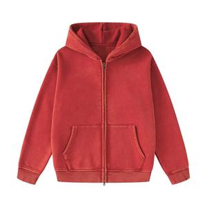 Vente en gros : Blouson zippé vintage d'hiver, coupe oversize, délavé à l'acide, avec doublure en molleton épais 100% coton, personnalisable par broderie et sérigraphie - Product Image 2