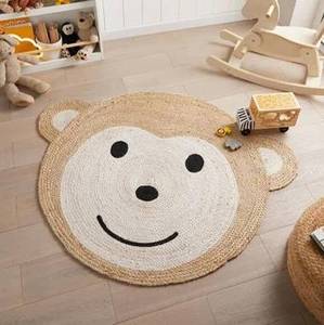 Best Selling Co-friendly Handmade Jute Cotton Animal Carpet and <b>Rug</b> Customized Size for Kid Wholesales Home Decoration - Product Image 4