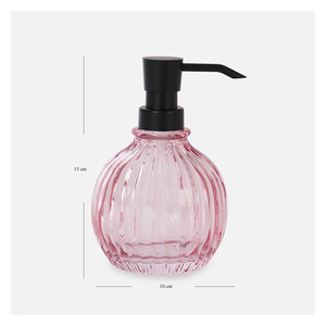 Best Quality Pink Ribbed Glass <b>Soap</b> <b>Dispenser</b> <b>Bathroom</b> Accessories <b>Soap</b> <b>Dispenser</b> for Home and Hotel Usage - Product Image 4
