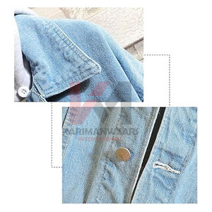 Chaqueta Trucker con Capucha de Mezclilla Desgastada Unisex para Hombre, 100% Algodón Ecológico, Casual, Manga Larga, con Botones, Ropa de Calle, Otoño - Product Image 6