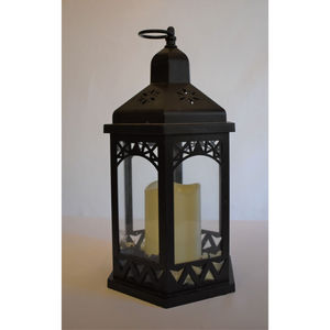 Lanterne à bougie en fer noir en gros, décoration d'intérieur, porte-bougie votif suspendu en métal, lanterne rectangulaire pour événements - Product Image 6