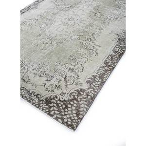 Tapis en laine noué à la main vert vintage, grand rectangle, motif floral abstrait, pour entrée de maison, salon, fait main Pae-2182 - Product Image 2