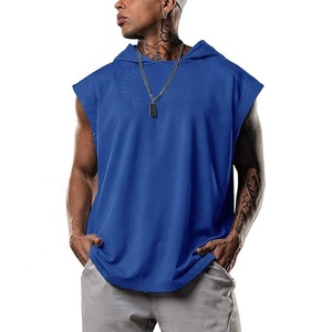 Nouvel arrivage de vêtements d'entraînement de gymnastique respirants à capuche sans manches XS pour hommes - Product Image 1