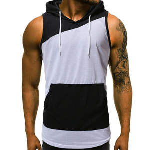 Débardeur de sport décontracté en coton tricoté pour homme, respirant, anti-transpiration, pour la gym et le fitness, sans manches, design uni ou imprimé - Product Image 3