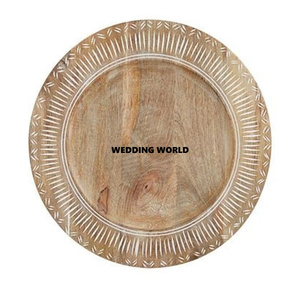 Nouvelle assiette en bois de forme ronde, articles de mariage de créateur fait à la main, plats de restaurant, assiettes en bois de vente en gros - Product Image 1