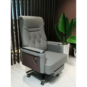 HOGVP159 Executive Chair with <b>Footrest</b> Premium PU Leather and Genuine Leather Revolving and <b>Adjustable</b> Height for Workshops - Product Image 5