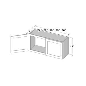 36-Inch Glacier White <b>Wall</b> Bridge Cabinet W36 X H18 X D12 Wood Kitchen <b>Storage</b> <b>Unit</b> - Product Image 2