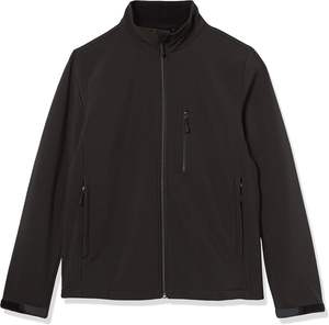 Vente en gros Veste softshell à capuche écologique, coupe-vent, imperméable et respirante pour hommes avec logo sur le devant - Product Image 1