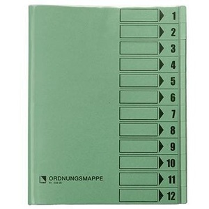 Green BENE <b>File</b> <b>Folder</b> DIN <b>A4</b> 250g/m 12 Compartments - Product Image 1