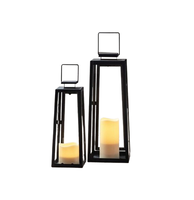 Lanterne en métal avec portes en verre Lanterne décorative en métal pour le jardin extérieur et l'intérieur pour bougie But décoratif pour la maison
