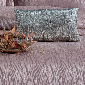 Ensemble de couvre-lit classique de luxe personnalisé Guzide Vivaldi en rose séchée, 4 pièces, 100% chenille, tissé rayé, lavable, anti-acariens - Product Image 4