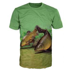 Venta al por mayor de camisas de pesca de secado rápido transpirable de pesca camisas de pesca ropa deportiva 100% poliéster Spandex manga corta - Product Image 1