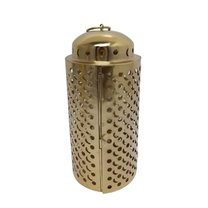 Linterna de vela de Metal de diseño real acabado dorado para el hogar Ramadán Eid iluminación decoración linterna hecha a mano a granel - Product Image 3